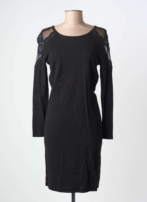 Rochie midi mâneci lungi mâneci lungi negru LEO GUY femme