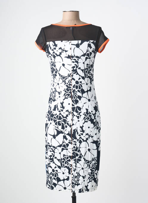 Rochie midi imprimeu floral mâneci scurte negru FILIPINE LAHOYA femme