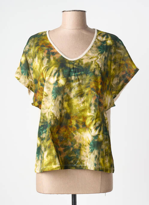 Tricou croială dreaptă mâneci scurte verde LA FEE MARABOUTEE femme