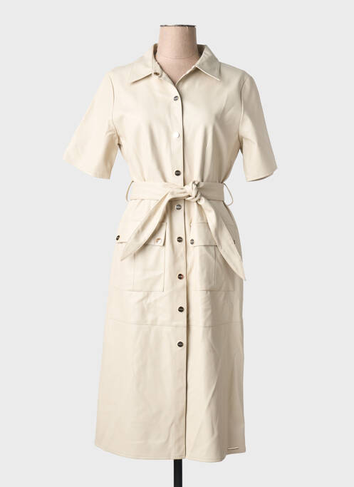 Rochie midi mâneci scurte mâneci scurte bej RINO & PELLE femme