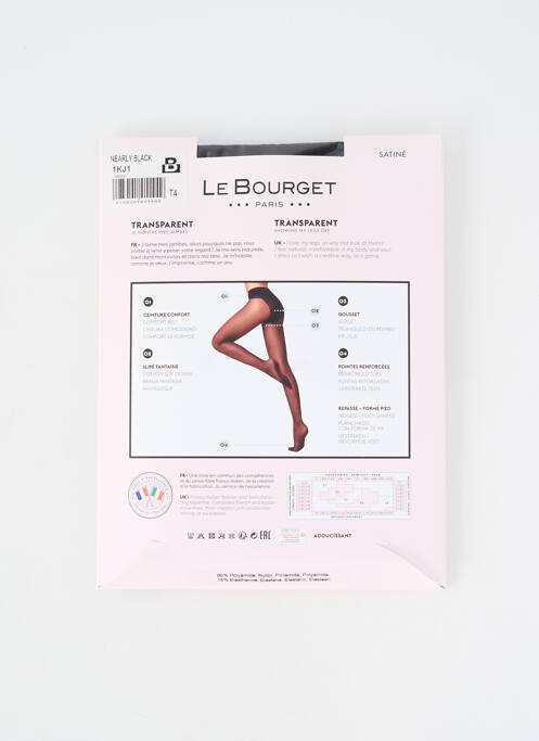 Colanți țesătură transparentă negru LE BOURGET femme