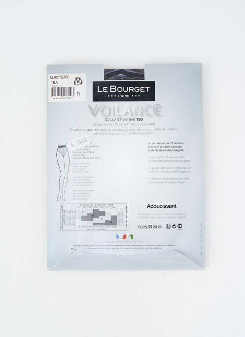 Colanți ușoară și transparentă negru LE BOURGET femme