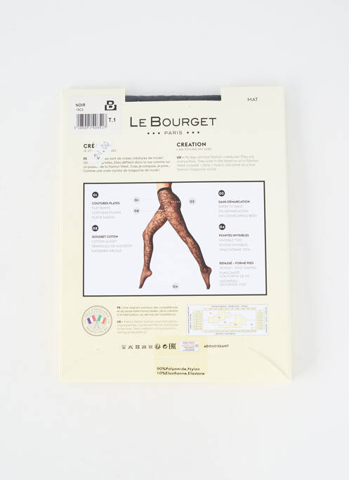 Colanți țesătură transparentă negru LE BOURGET femme