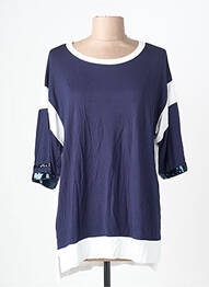 Tricou elasticitate mâneci scurte albastru MARINA V femme