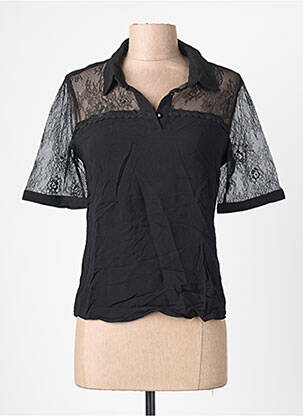 Top elasticitate mâneci scurte negru SCHOOL RAG femeie