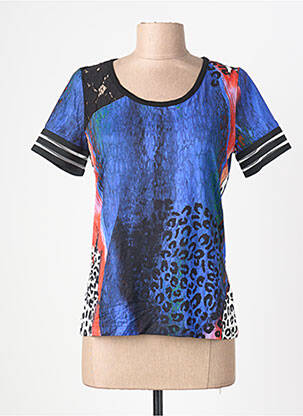 Tricou elasticitate mâneci scurte albastru FILIPINE LAHOYA femeie