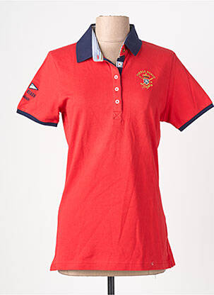 Polo broderie mâneci scurte roșu ARISTOW femeie