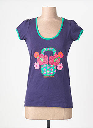 Tricou serigrafie cu strasuri mâneci scurte violet ROSALITA MC GEE femeie