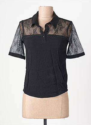 Top elasticitate mâneci scurte negru SCHOOL RAG femeie