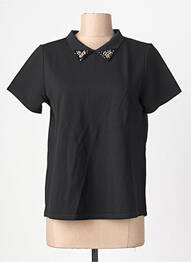 Top țesătură jersey mâneci scurte negru SCHOOL RAG femme