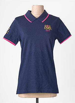 Polo broderie mâneci scurte albastru ARISTOW femeie