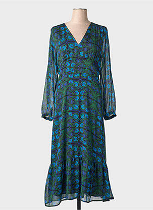 Rochie lungă mâneci lungi mâneci lungi verde AN' GE femme