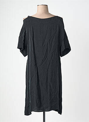 Rochie midi croială fluidă mâneci scurte negru ONE STEP femeie