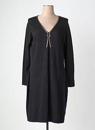 Rochie midi mâneci lungi mâneci lungi negru LEO & UGO femme