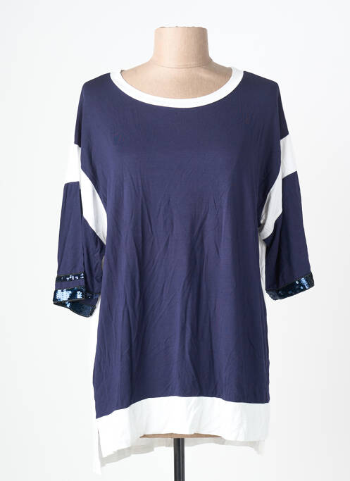 Tricou mâneci trei sferturi mâneci scurte albastru MARINA V femme