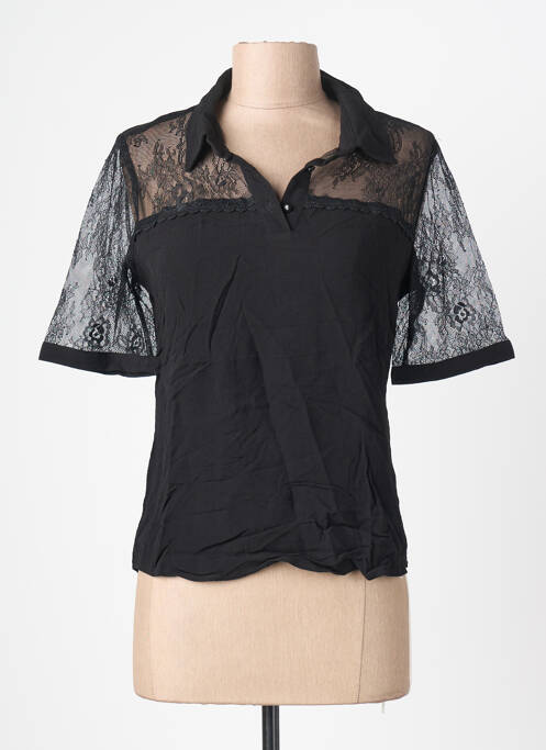 Top elasticitate mâneci scurte negru SCHOOL RAG femme