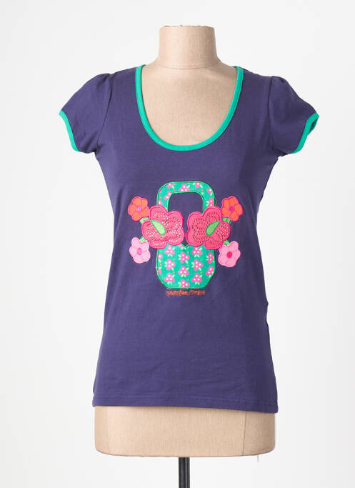 Tricou serigrafie cu strasuri mâneci scurte violet ROSALITA MC GEE femme