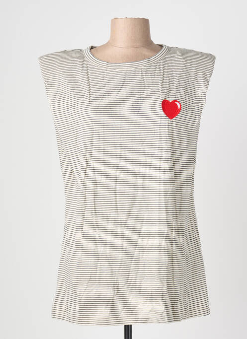 Tricou elasticitate mâneci scurte bej OPULLENCE femme
