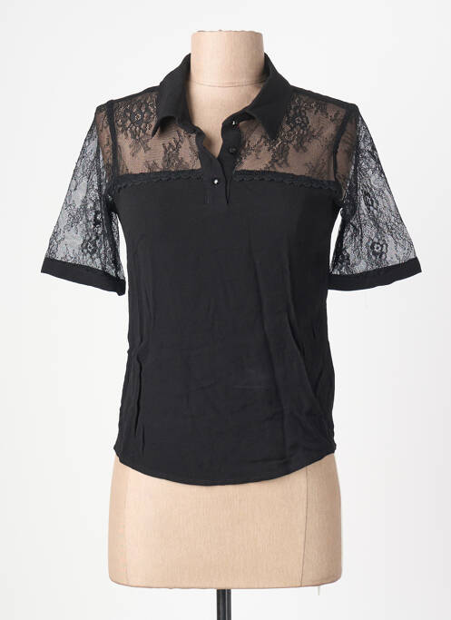 Top elasticitate mâneci scurte negru SCHOOL RAG femme