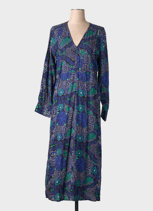 Rochie lungă mâneci lungi mâneci lungi albastru AN' GE femme