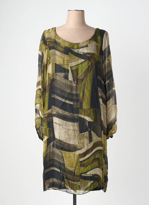 Rochie midi croială fluidă mâneci lungi verde LA FEE M2 femme