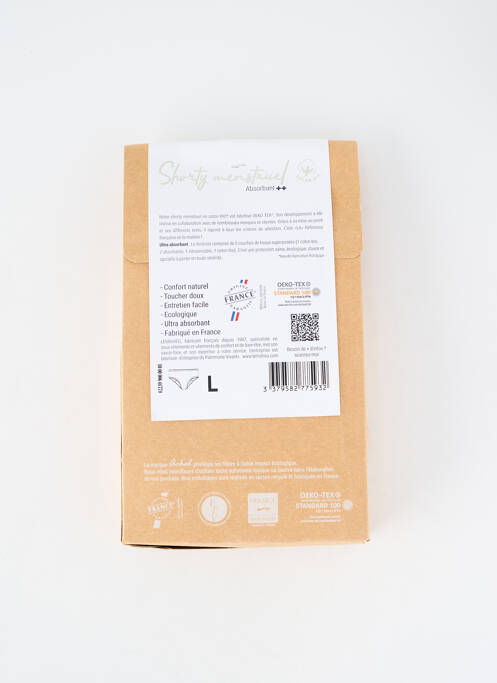 Chiloți-menstruali elasticitate negru ACHEL femme