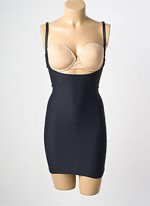 Chilot modelator efect material satinat negru SANDWICH femeie