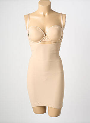 Chilot modelator efect material satinat culoare piersică SANDWICH femeie
