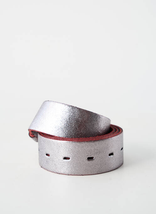 Curea efect material satinat argintiu YOLETE femme