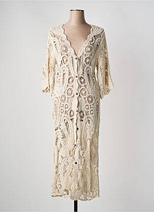 Rochie de plajă croială cambrată bej LAGON BLEU femme