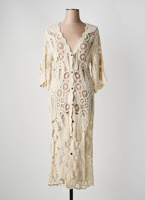 Rochie de plajă croială cambrată bej LAGON BLEU femme