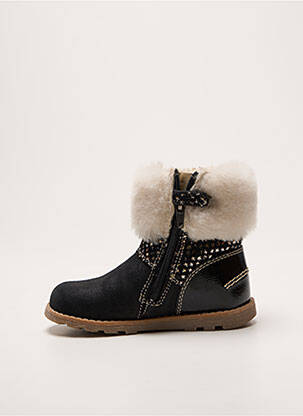 Botine/ghete țesătură satinată vârf rotund negru KICKERS fată