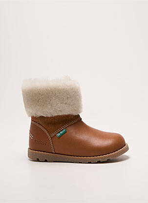 Botine/ghete țesătură țesătură cu sclipici vârf rotund maro KICKERS fille