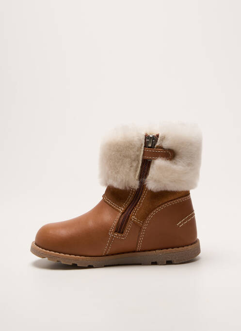 Botine/ghete țesătură țesătură cu sclipici vârf rotund maro KICKERS fille