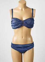 Costum de baie din două piese elasticitate top bentiță albastru COCO SAINT TROPEZ femeie
