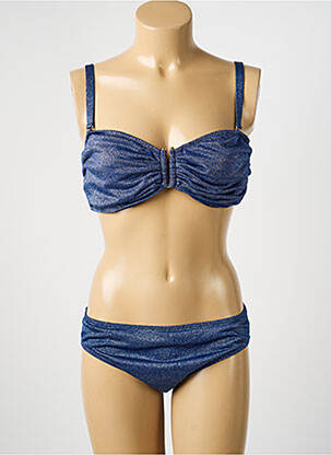 Costum de baie din două piese elasticitate top bentiță albastru COCO SAINT TROPEZ femme