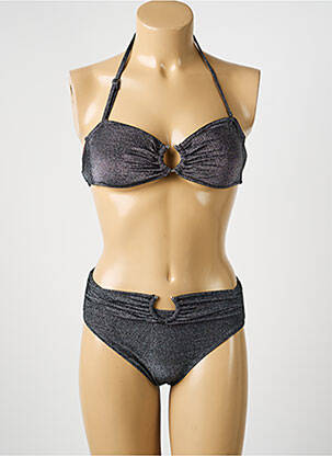 Costum de baie din două piese elasticitate top bentiță negru ADMAS femme