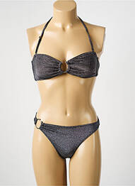 Costum de baie din două piese elasticitate top bentiță negru ADMAS femme