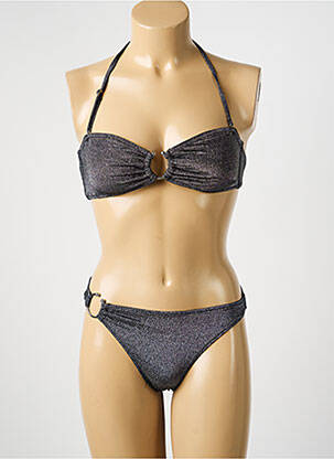 Costum de baie din două piese elasticitate top bentiță negru ADMAS femme