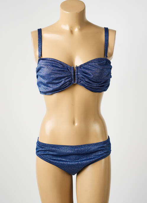 Costum de baie din două piese elasticitate top bentiță albastru COCO SAINT TROPEZ femme