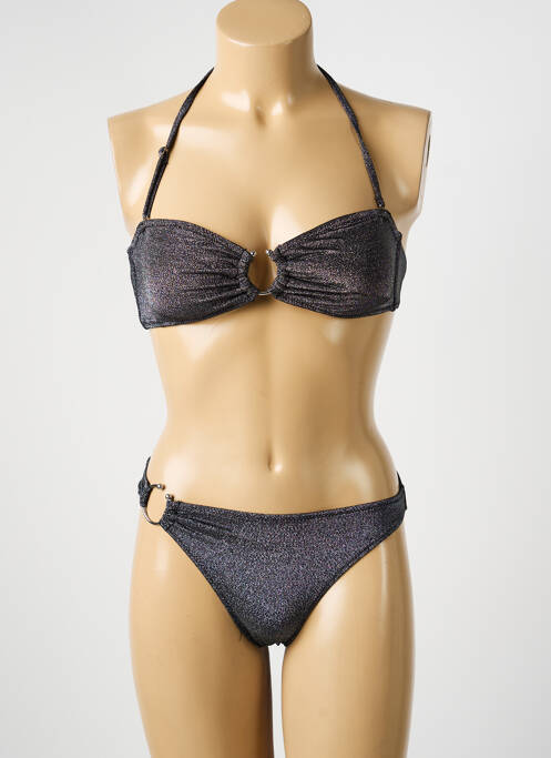 Costum de baie din două piese elasticitate top bentiță negru ADMAS femme