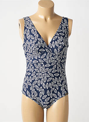 Costum de baie dintr-o singură piesă imprimeu fantezie albastru LAGON BLEU femme