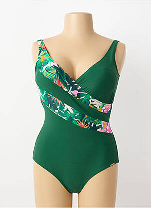 Costum de baie dintr-o singură piesă imprimeu fantezie top sutien modelat verde YSABEL MORA femme