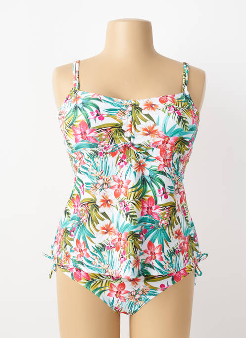 Tankini imprimeu fantezie alb LAGON BLEU femme