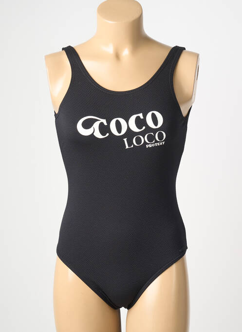 Costum de baie dintr-o singură piesă serigrafie negru PROTEST fille