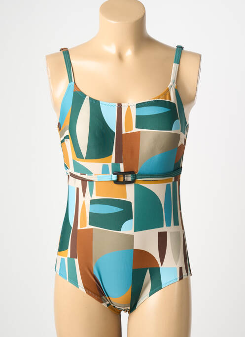 Costum de baie dintr-o singură piesă imprimeu fantezie verde LAGON BLEU femme