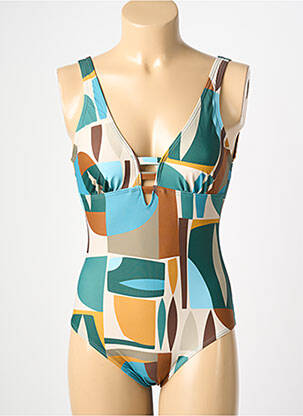 Costum de baie dintr-o singură piesă imprimeu fantezie albastru LAGON BLEU femme