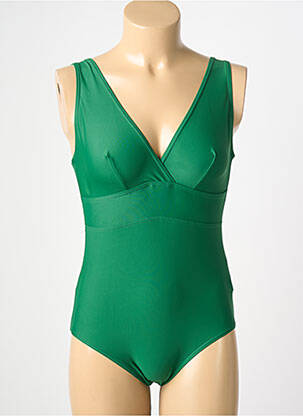 Costum de baie dintr-o singură piesă elasticitate verde LAGON BLEU femeie