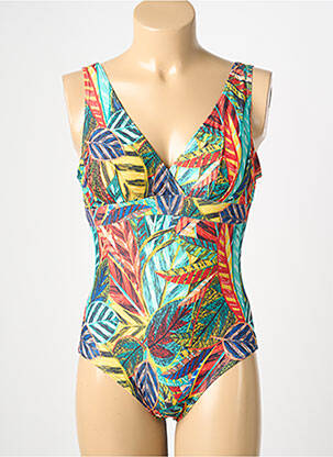 Costum de baie dintr-o singură piesă imprimeu fantezie top sutien modelat verde LAGON BLEU femeie