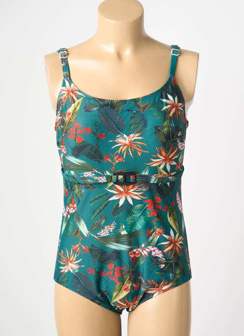 Costum de baie dintr-o singură piesă imprimeu fantezie top sutien modelat verde LAGON BLEU femme